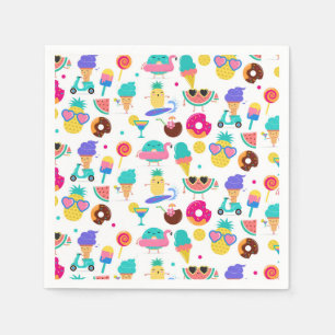 Guardanapo De Papel O sorvete da fruta do verão de Tutti Fruitti trat