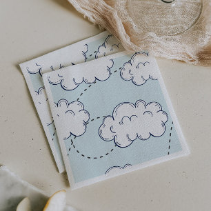 Guardanapo De Papel O Tempo Voa Avião Nuvem Nuvens Aniversário