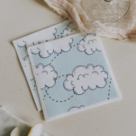 Guardanapo De Papel O Tempo Voa Avião Nuvens Aniversário