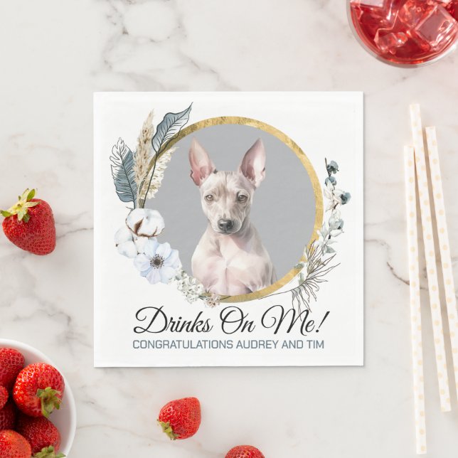 Guardanapo De Papel O Terrier Americano Casou Napkins Com Cachorro (Insitu)