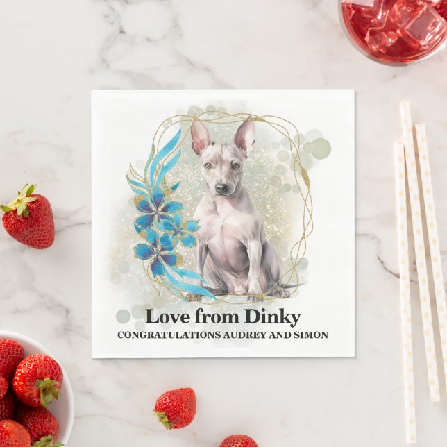 Guardanapo De Papel O Terrier Americano Casou Napkins Com Cachorro (Insitu)