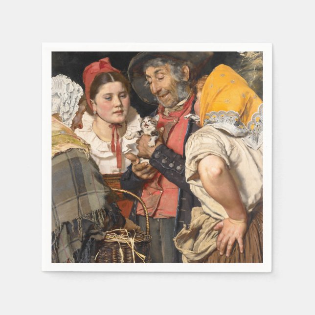 Guardanapo De Papel O tesouro do velho (o gato) (de Karl Gussow) (Frente)