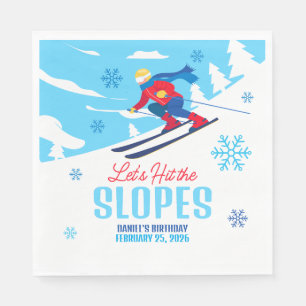 Guardanapo De Papel O Vamos de Aniversário do Esqui Atingiu os Slopes