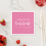 Guardanapo De Papel OAKLEY Tintos Rosa Quentes e Festa de solteira Neg<br><div class="desc">Este guardanapo de bachelorette apresenta um fundo rosa quente e uma fonte de script manuscrito em negrito. Estes guardanapos são a adição perfeita à sua despedida de solteira "trópica como está quente",  a rosa quente.</div>