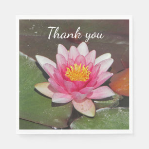 Guardanapo De Papel Obrigado Apreciação Meal Pink Water Lily Foto