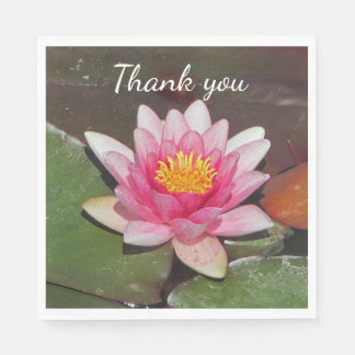 Guardanapo De Papel Obrigado Apreciação Meal Pink Water Lily Foto