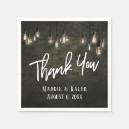 Guardanapo De Papel Obrigado Bricks Industriais com Luzes Edison