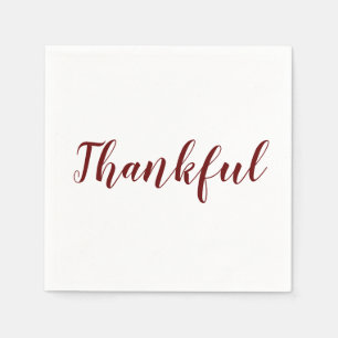Guardanapo De Papel Obrigado Burgundy Mallon White Script Ação de Graç