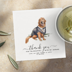 Guardanapo De Papel Obrigado! Casamento Cão-De-Pé-Bela