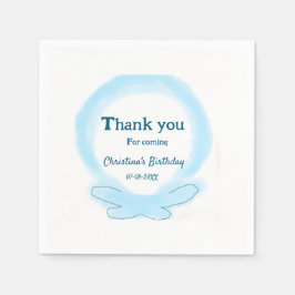 Guardanapo De Papel Obrigado de cor de água floral azul que você vem