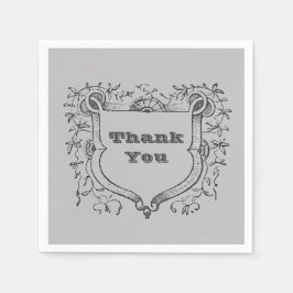 Guardanapo De Papel Obrigado Medival Ornamentado Shield - Refeição De