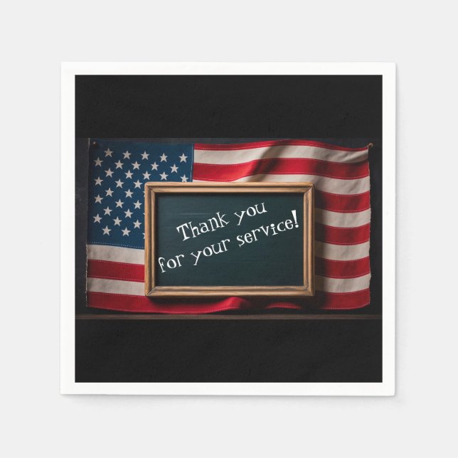 Guardanapo De Papel Obrigado para o seu serviço! (Frente)