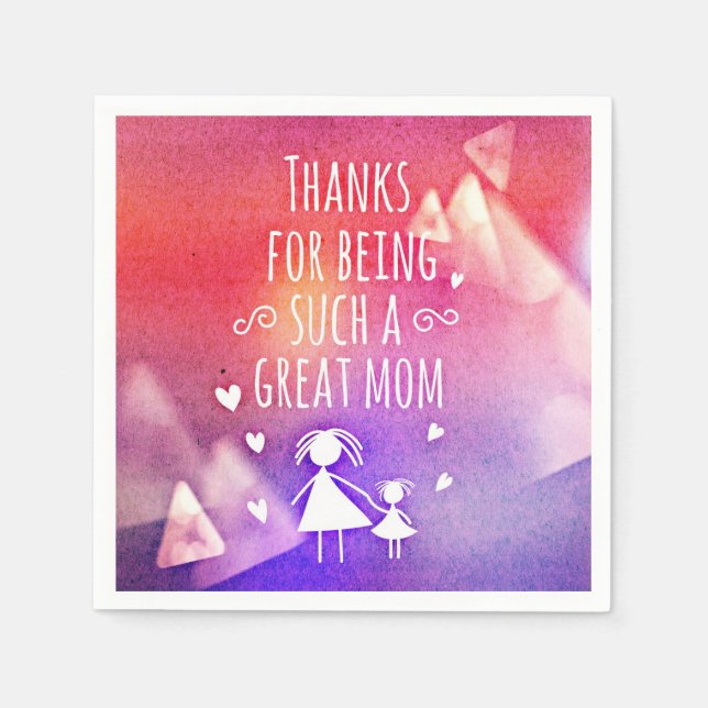 Guardanapo De Papel Obrigado pelo Dia das Mães (Frente)