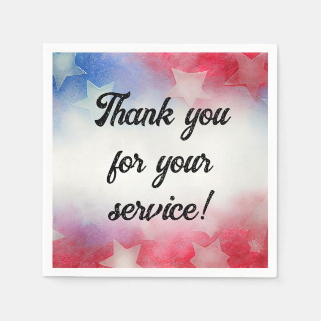 Guardanapo De Papel Obrigado pelo seu serviço (Frente)