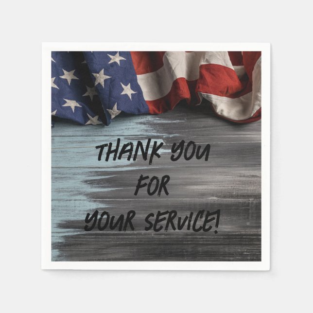 Guardanapo De Papel Obrigado pelo seu serviço (Frente)