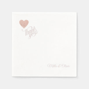Guardanapo De Papel Obrigado Pinkish Love Heart Weding