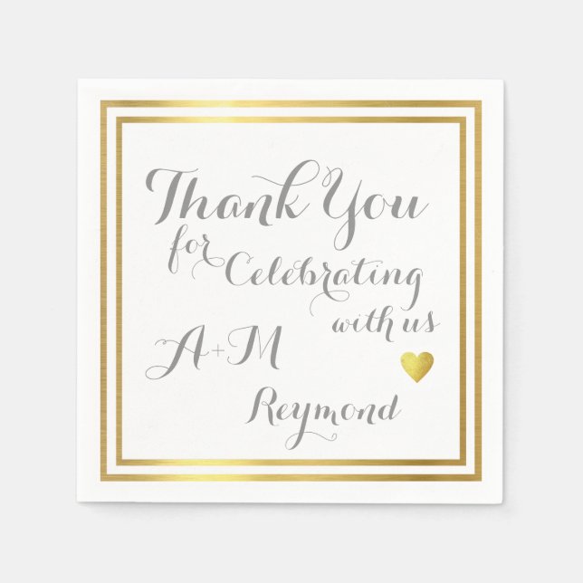 Guardanapo De Papel Obrigado por celebrar conosco (Frente)