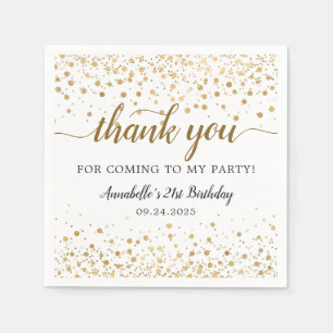 Guardanapo De Papel Obrigado Por Vir Dourado Confetti aniversário de 