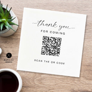 Guardanapo De Papel Obrigado QR Code Real Estate Business Open House
