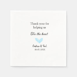 Guardanapo De Papel obrigado que amarre o nó azul do casamento.