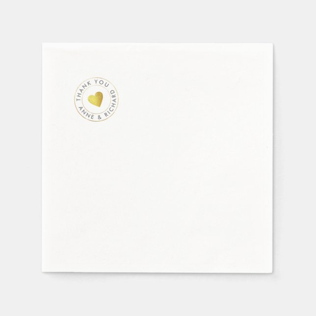 Guardanapo De Papel OBRIGADO romântico de casamento (Frente)
