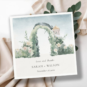 Guardanapo De Papel Obrigados de Casamento Botânico do Arco Floral Pa