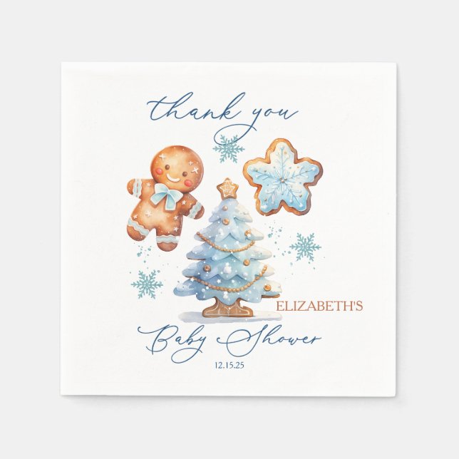 Guardanapo De Papel Obrigados de Chá de fraldas de Árvore de Natal Gin (Frente)