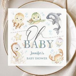 Guardanapo De Papel Ocean Baby Shower Gender Neutral Under The Sea