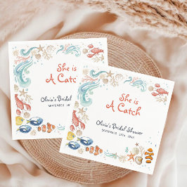 Guardanapo De Papel Ocean Beach She Is a Catch Bridal Shower Cocktail