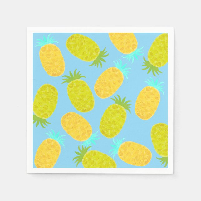 Guardanapo De Papel Ocean Pineapples Sky Pattern  (Frente)