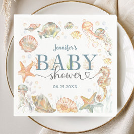 Guardanapo De Papel Ocean Under The Sea Baby Shower Gender Neutral