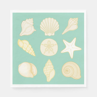 Guardanapo De Papel oceanic seashell nautical napkins