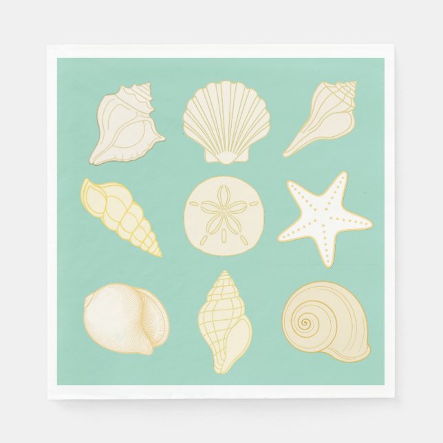 Guardanapo De Papel oceanic seashell nautical napkins (Frente)