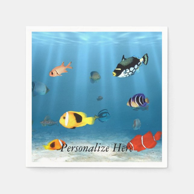 Guardanapo De Papel Oceanos De Peixes (Frente)