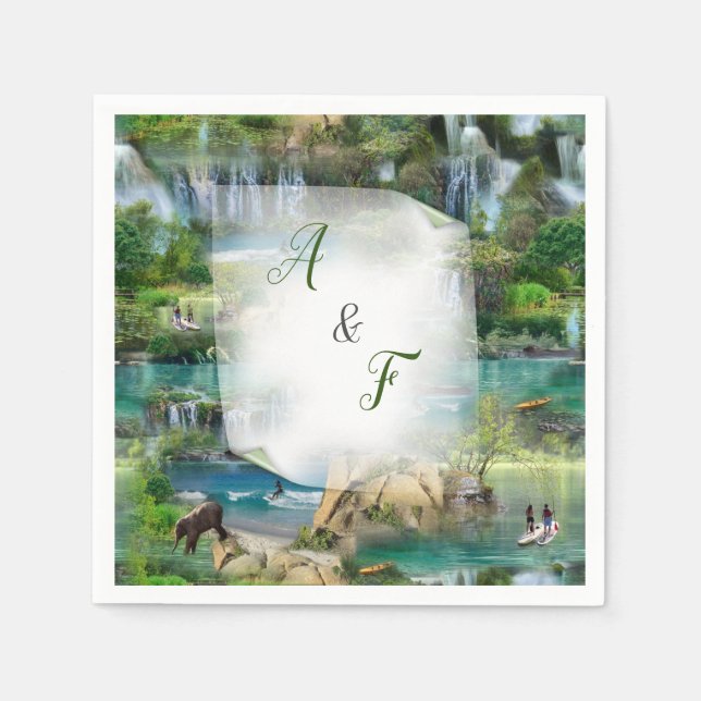 Guardanapo De Papel Oceanos e Rios Mundiais, Lagos e Atividades Esport (Frente)