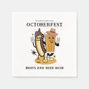 Guardanapo De Papel Octoberfest Brats e Beer Fall Party Retro