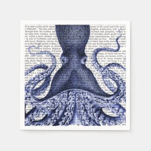 Guardanapo De Papel Octopus azul