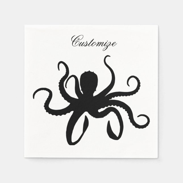 Guardanapo De Papel Octopus Silhouette Thunder_Cove (Frente)