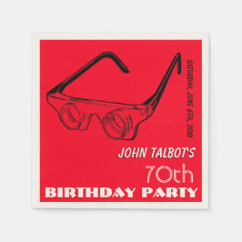 Guardanapo De Papel Óculos 3D Papel de Festa de aniversário de 70