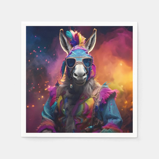 Guardanapo De Papel Óculos Azuis Funky Donkey (Frente)