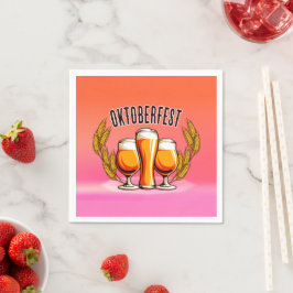 Guardanapo De Papel Óculos das damas de cervejas Oktoberfest em Pastel