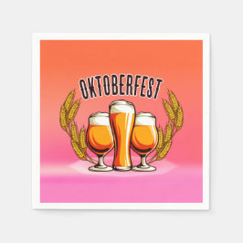 Guardanapo De Papel Óculos das damas de cervejas Oktoberfest em Pastel