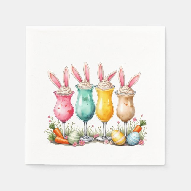 Guardanapo De Papel Óculos de latas de páscoa com ouvidos coelhos (Frente)