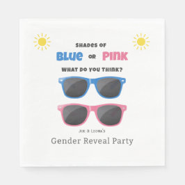 Guardanapo De Papel Óculos de sol azuis ou cor-de-rosa Revenda de verã