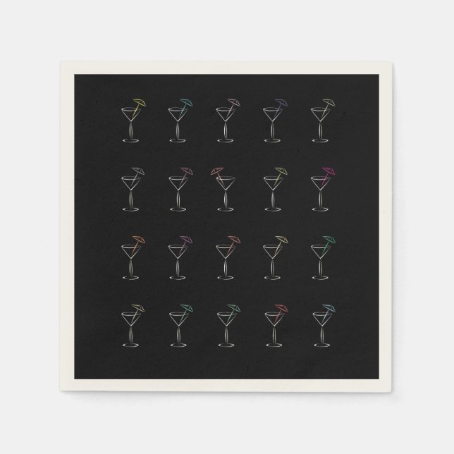 Guardanapo De Papel Óculos Legal de Neon Martini incríveis (Frente)