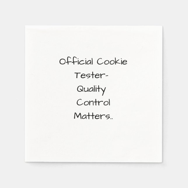 Guardanapo De Papel Official Cookie Tester- Quality Control Matters  (Frente)