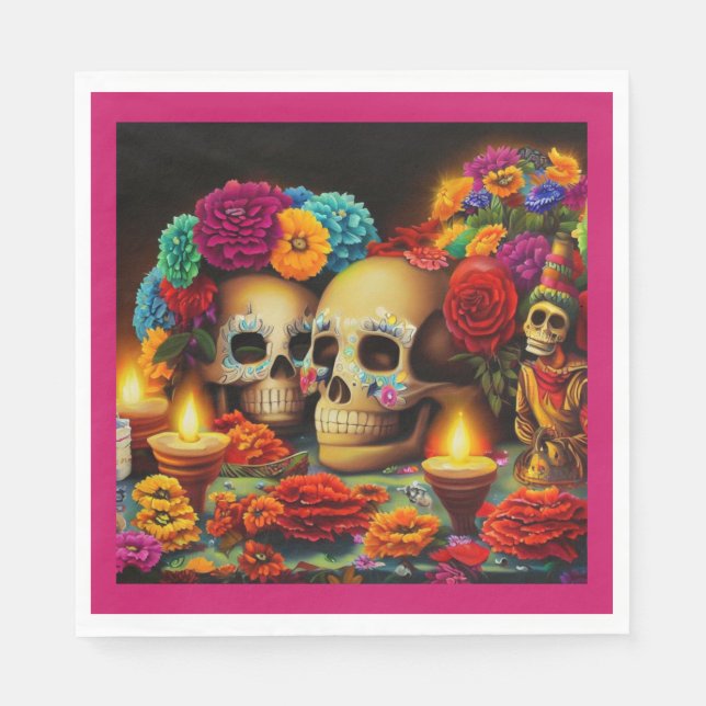 Guardanapo De Papel Ofrendas do Dia dos Mortos 3 (Frente)