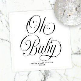 Guardanapo De Papel Oh Baby Elegant Script Gender Neutral Baby Shower