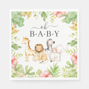 Guardanapo De Papel Oh, Baby Jungle Chá de fraldas Napkins