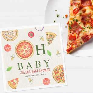 Guardanapo De Papel Oh Baby Pizza + Chá de fraldas Pacificador